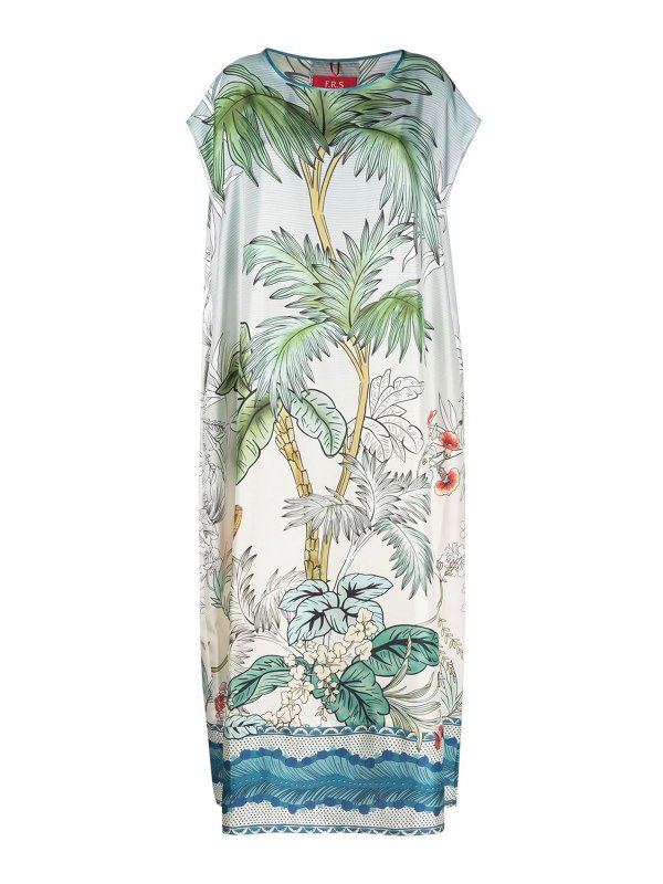 F.R.S FOR RESTLESS SLEEPERS: maxi dresses - Short printed silk kaftan dress