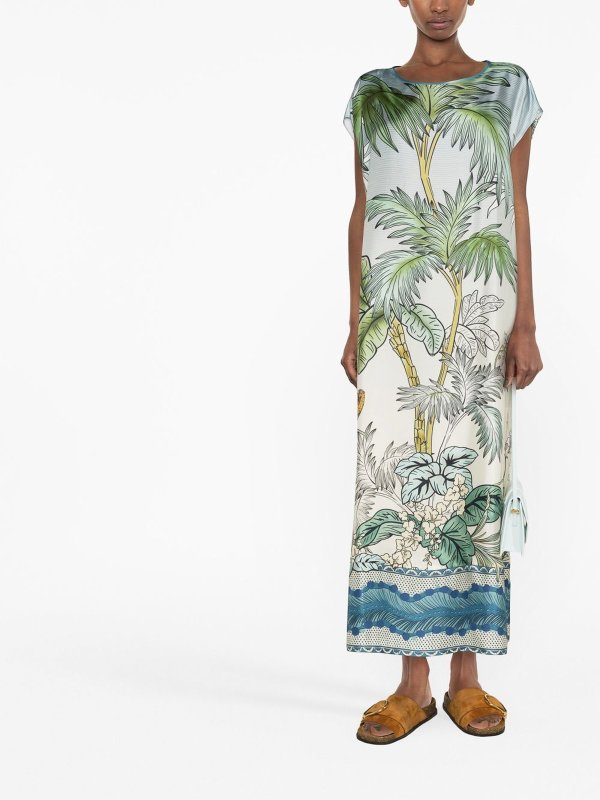 iKRIX F.R.S FOR RESTLESS SLEEPERS: maxi dresses - Short printed silk kaftan dress