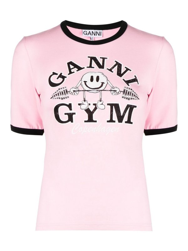 GANNI: t-shirts - Logo t-shirt