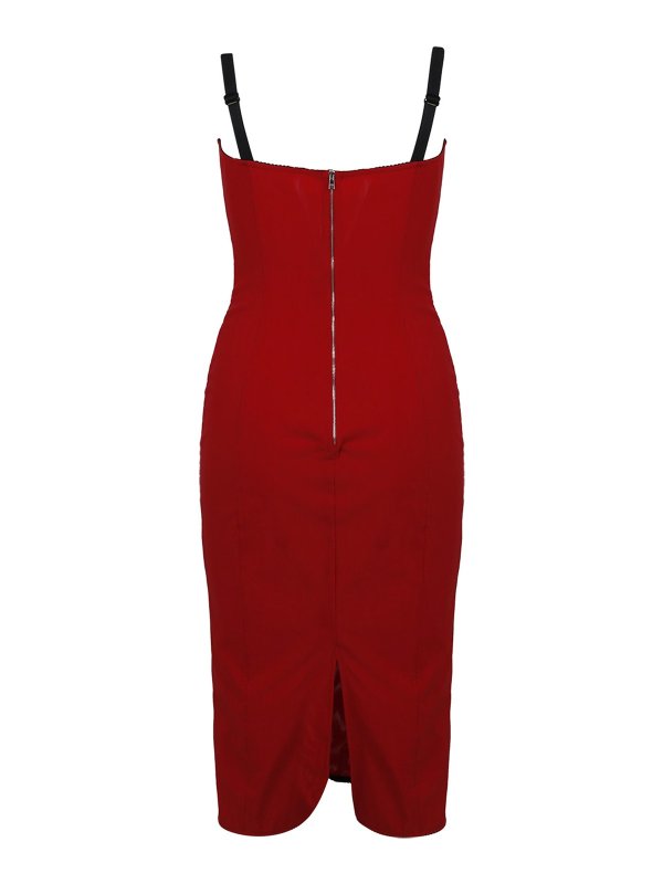 DOLCE & GABBANA: Knielange Kleider online - Cocktailkleid - Rot