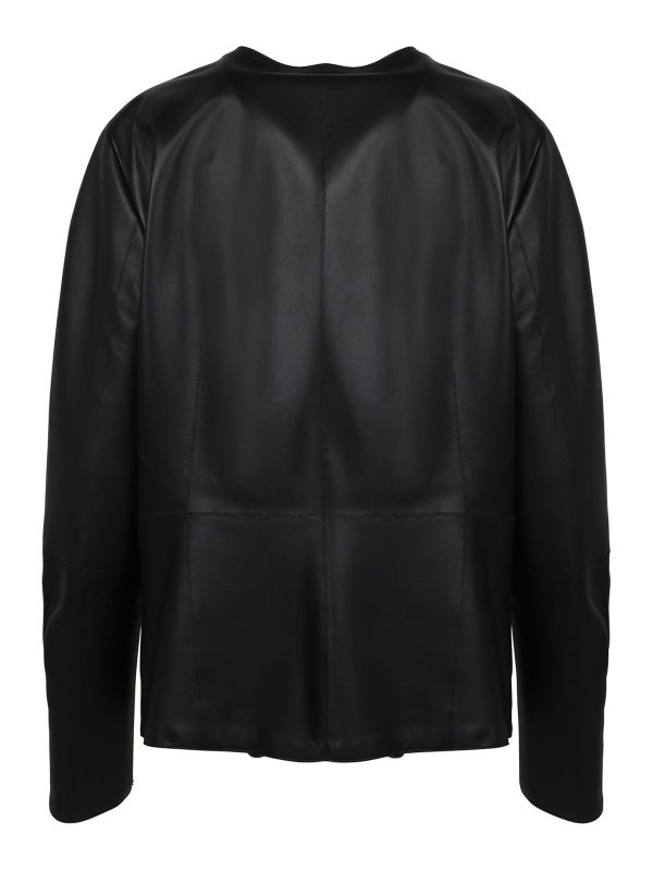 S.W.O.R.D 6.6.44: leather jacket online - Crew neck jacket with zip