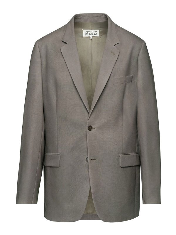 Maison Margiela: blazers - Wool oversized blazer jacket