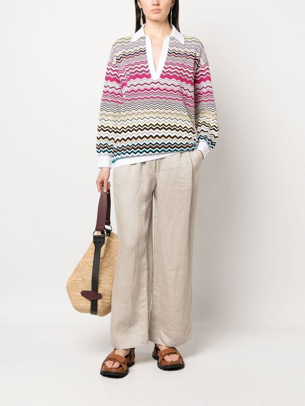 MISSONI: Strickpullover mit V-Ausschnitt online - V-Pullover - Bunt