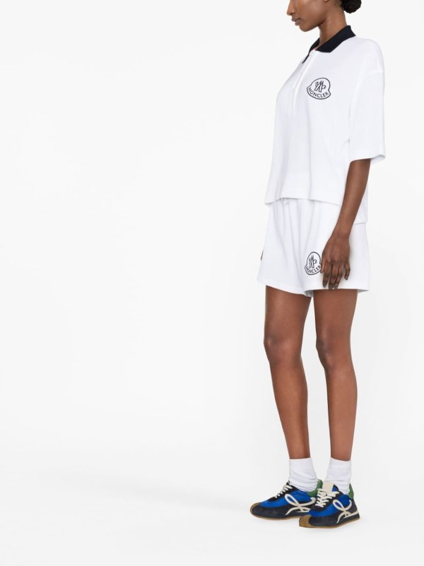 MONCLER: Trousers Shorts online - Logo cotton shorts