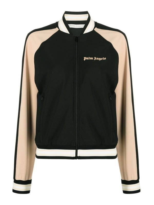 Palm Angels: bombers - Logo nylon bomber jacket