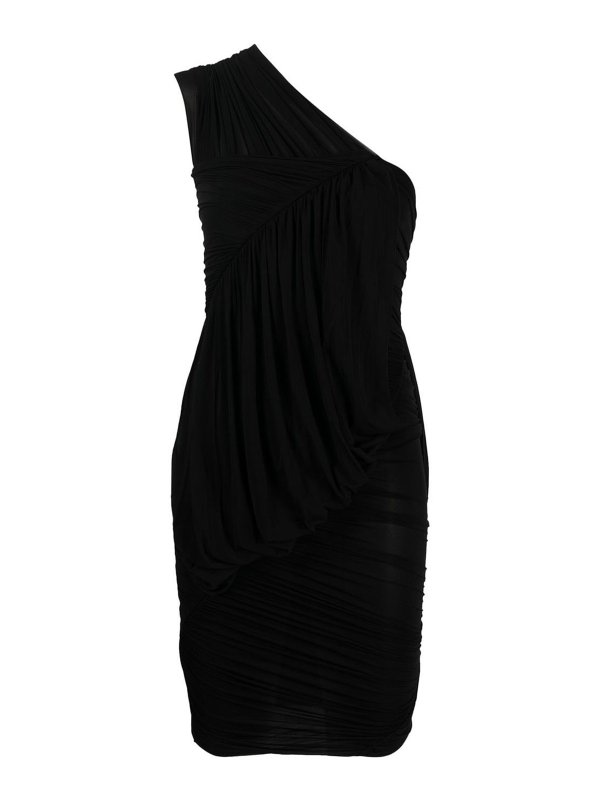RICK OWENS: knee length dresses - One-shoulder dress