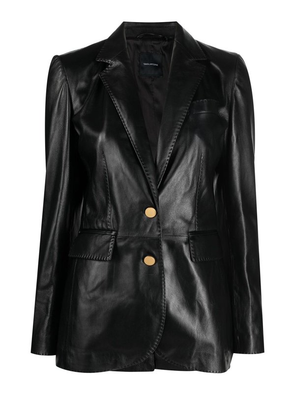 TAGLIATORE: leather jacket - Single breasted leather jacket