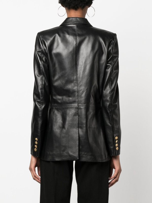 Single breasted leather jacket shop online: TAGLIATORE