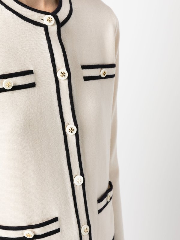 Wool cardigan shop online: TORY BURCH