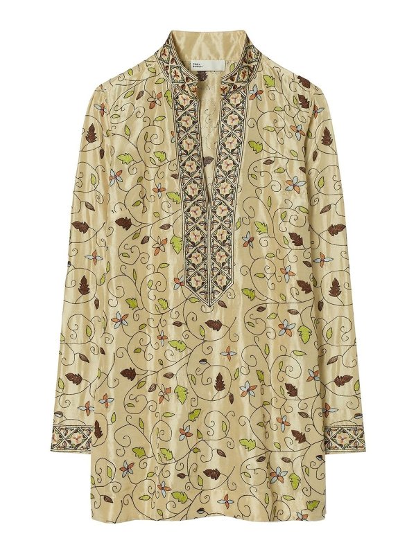 TORY BURCH: tunics - Printed silk tunic