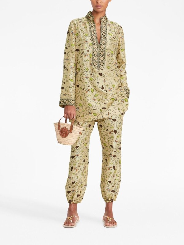 Printed silk tunic shop online: TORY BURCH