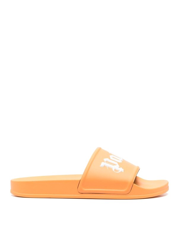 Palm Angels: flip flops - Logo pool slides