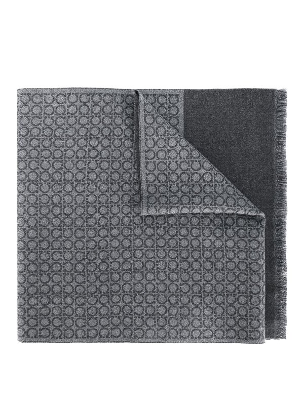 SALVATORE FERRAGAMO: sciarpe e foulard - Sciarpa di lana Gancini