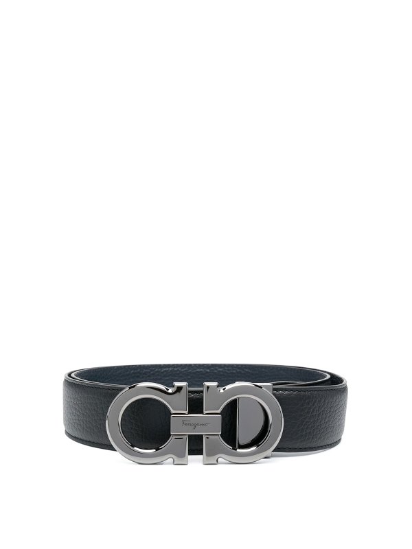 SALVATORE FERRAGAMO: belts - Gancini leather adjustable belt