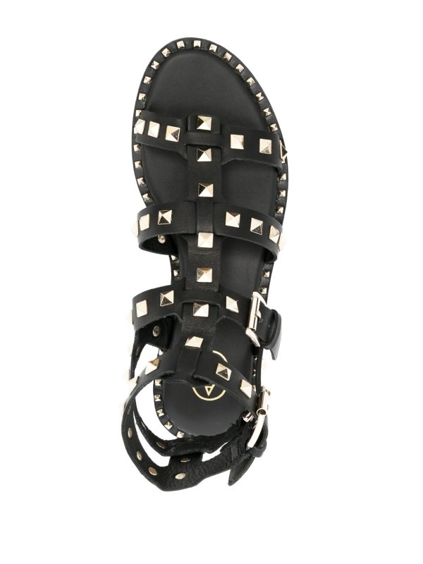 サンダル・ミュール ASH Women Sandals URUS01 Black Jewel Footbed Black Leather Heeled Sandals - Kitten Heels