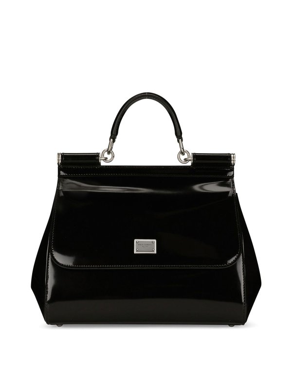 DOLCE & GABBANA: shopper - Sicily Tote media in pelle lucida