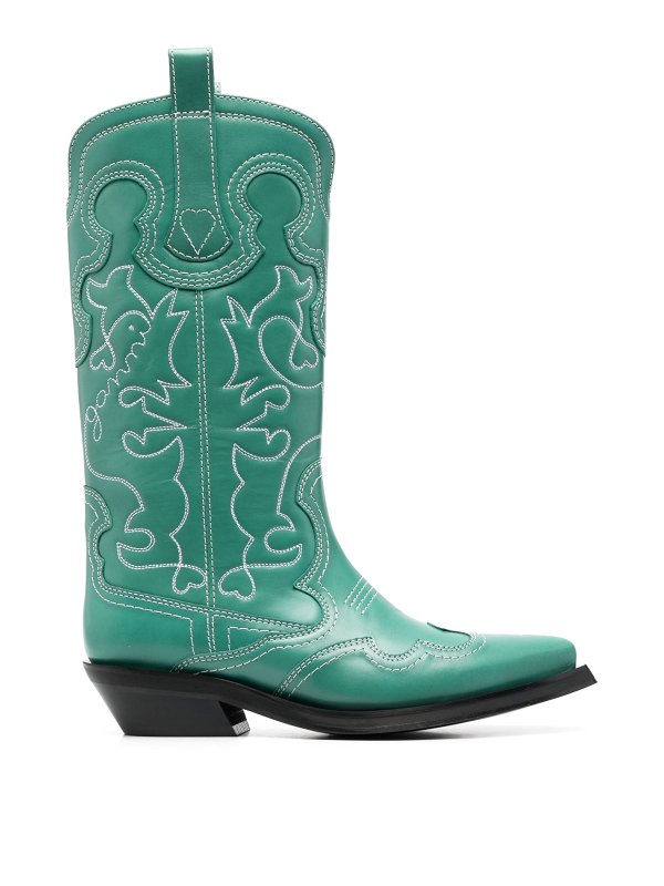 GANNI: stivali - Stivali in pelle