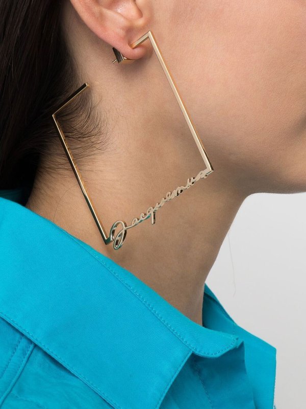 JACQUEMUS: イヤリング online - イヤリング - Les Creoles Rond Carre