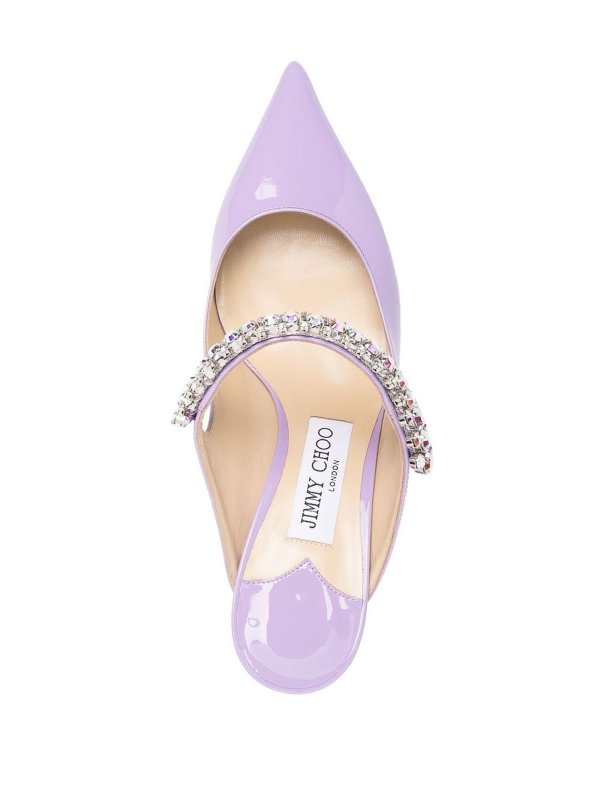 Bing 65 crystal strap patent leather mules shop online: JIMMY CHOO