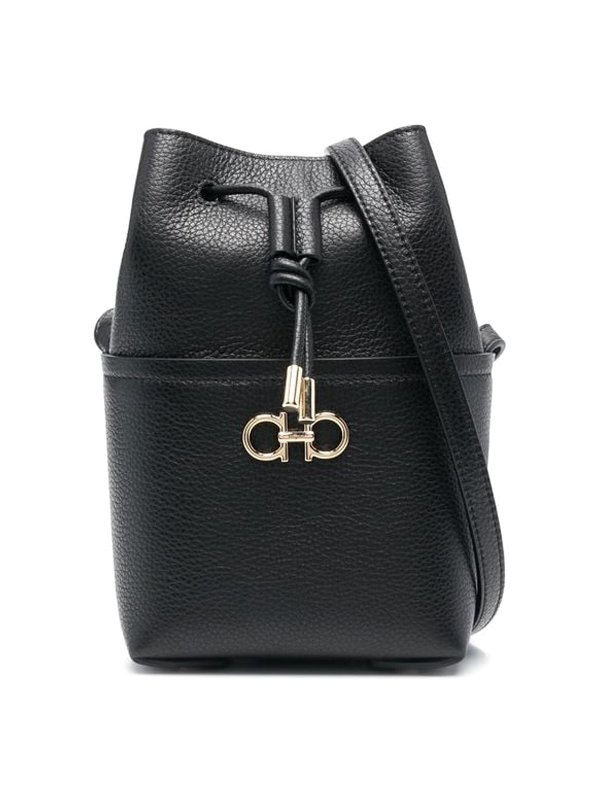 SALVATORE FERRAGAMO: バケットバッグ - クロスボディバッグ - 黒