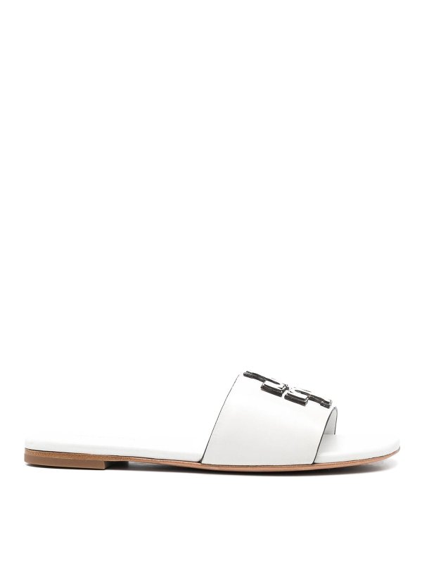 TORY BURCH: sandali - Sandali piatti Eleanor in pelle