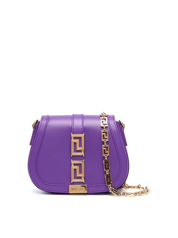 VERSACE: shoulder bags - Logo leather shoulder bag