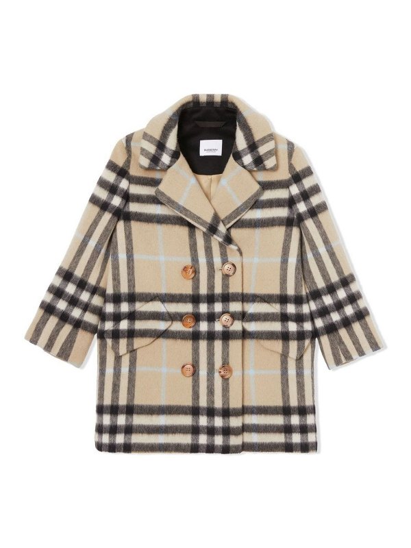 BURBERRY: knee length coats - Poppy checked coat