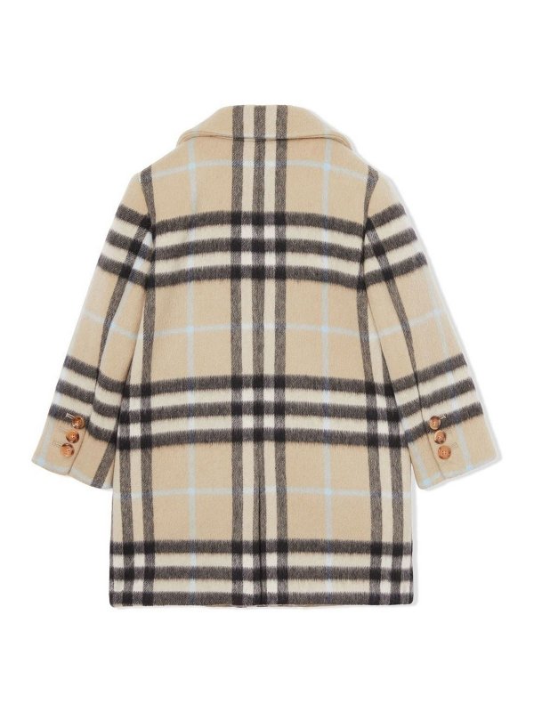BURBERRY: knee length coats online - Poppy checked coat
