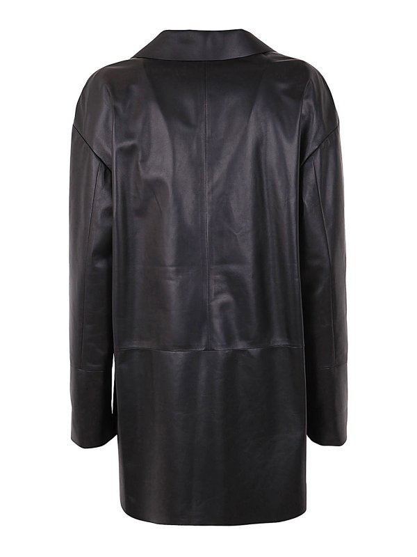 DRM: leather jacket online - Boxy leather blazer