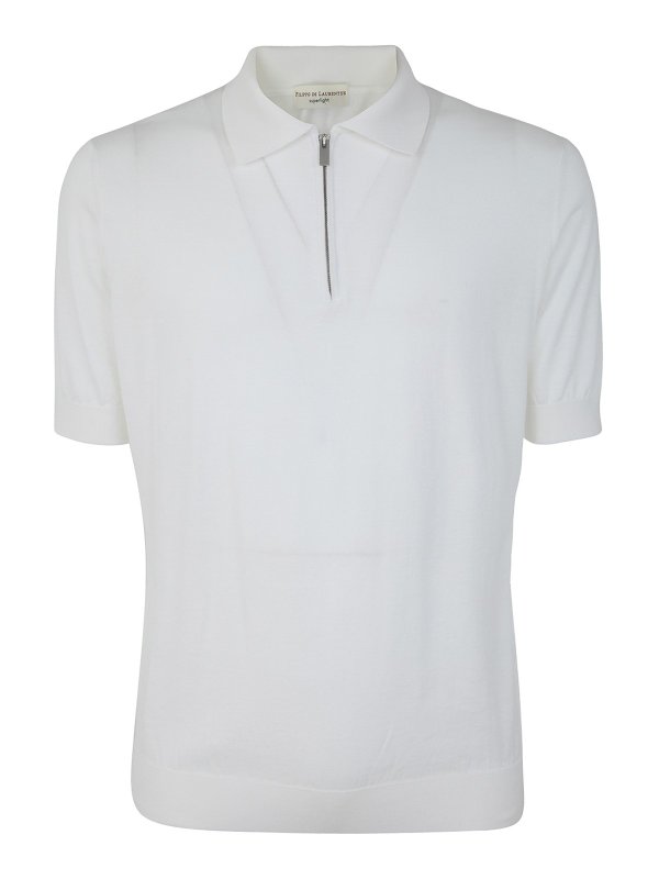 FILIPPO DE LAURENTIIS: Poloshirts - Kurzer Mantel - Weiß