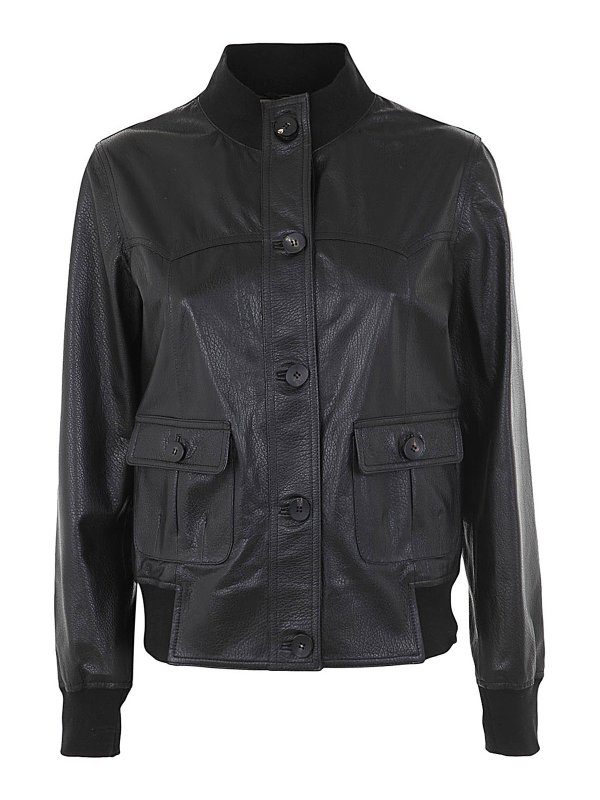 GIORGIO BRATO: Vestes en cuir - Blouson En Cuir - Noir