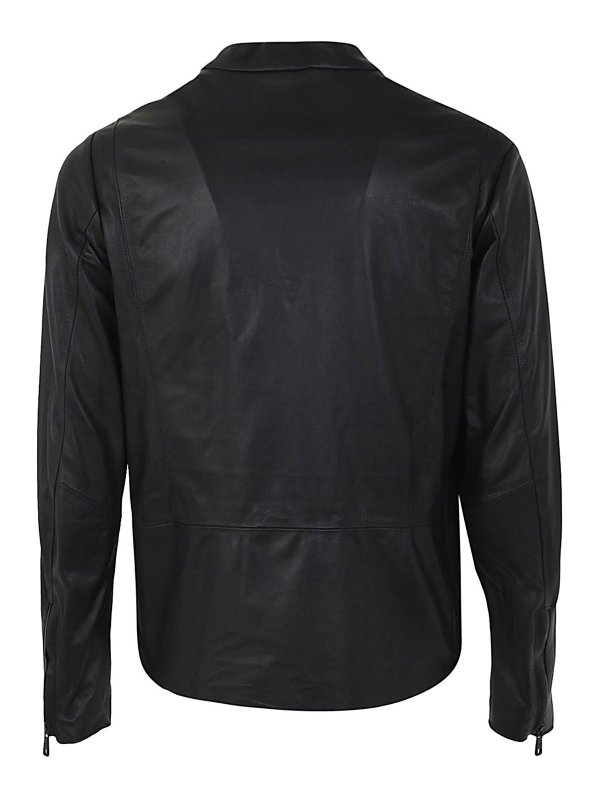 Giorgio Brato Plain leather biker - Black|GU23S9208NAPSBLACK