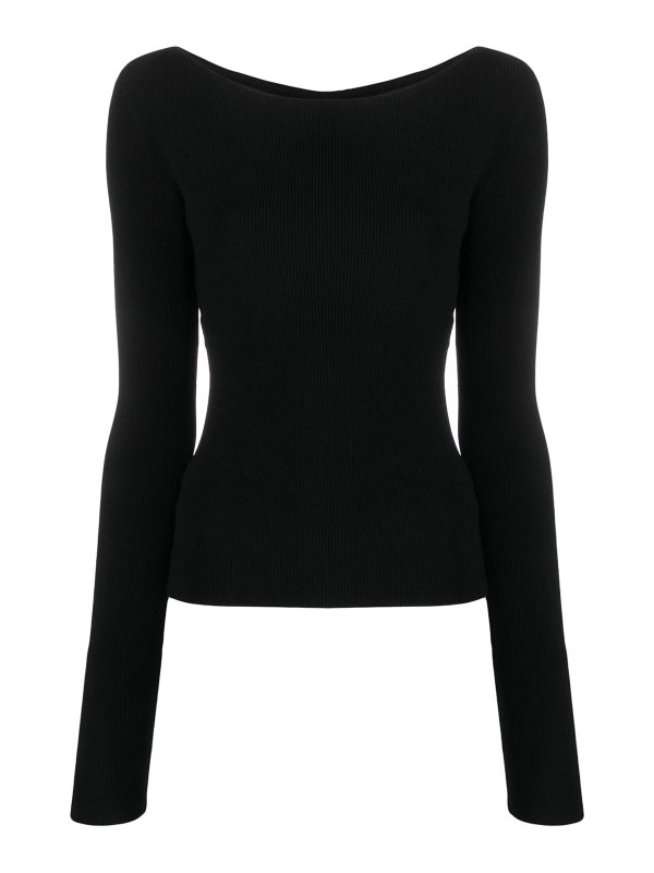 LOW CLASSIC: Strickpullover mit Rundhalsausschnitt - Rundhalspullover - Schwarz