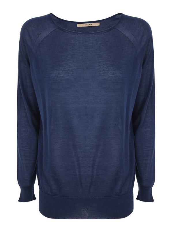 NUUR: Suéteres con cuello pico - Suéter Cuello Redondo - Azul