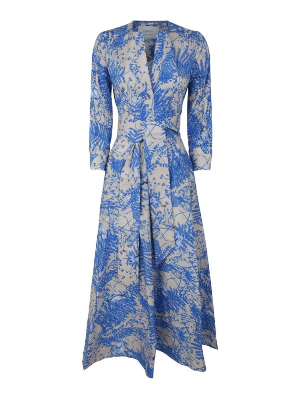 813 OTTOTREDICI: knee length dresses - Petunia printed dress with back detail