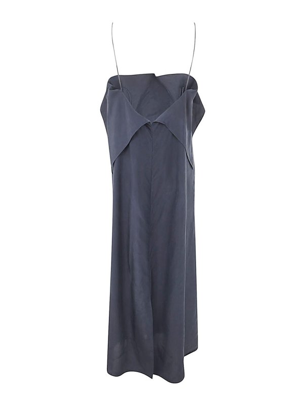 TOTEME: abiti al ginocchio online - Abito sottoveste in seta drappeggiata