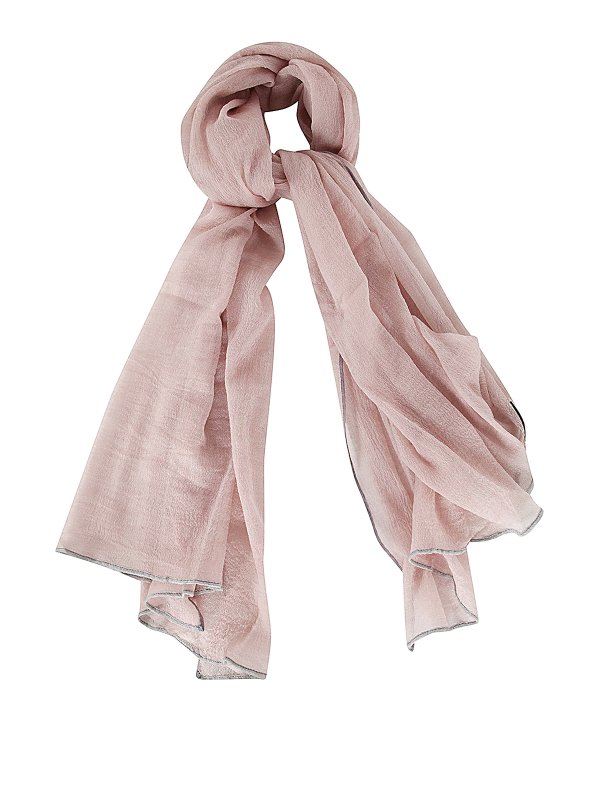 Stole authentic shawl in pink crepe