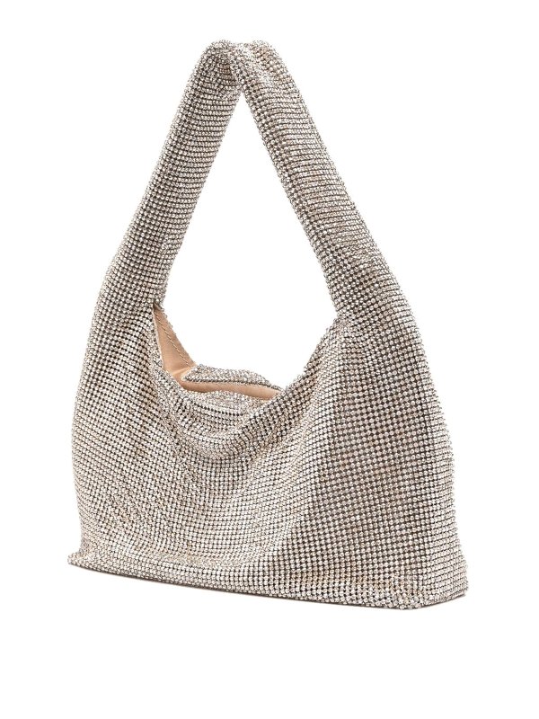 KARA: shoulder bags online - Mini crystal mesh armpit bag
