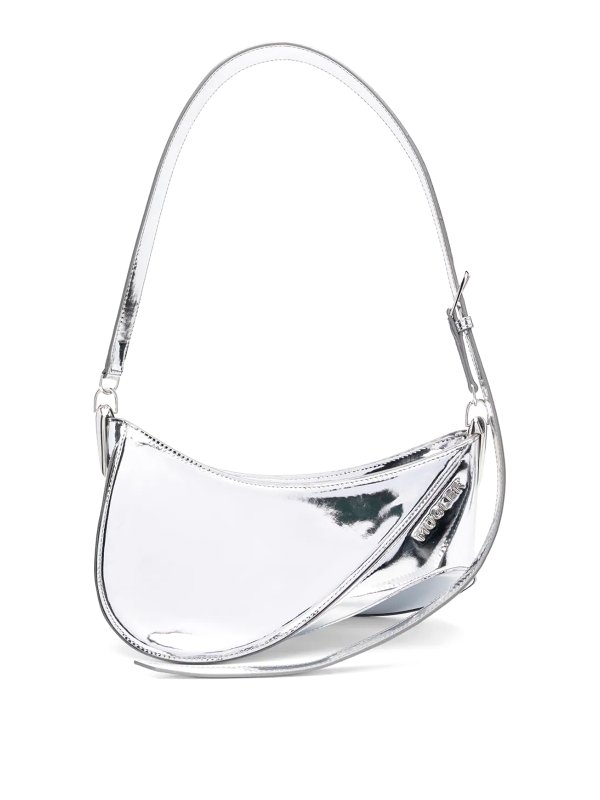 MUGLER: borse a spalla - Borsa argentata
