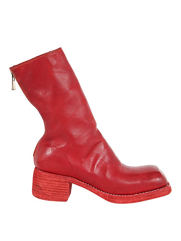 GUIDI: boots - Back zip mid boots