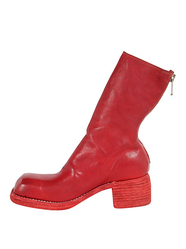 GUIDI: boots online - Back zip mid boots
