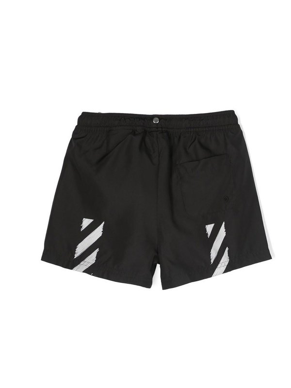 OFF-WHITE: Trousers Shorts online - Logo-print swim shorts
