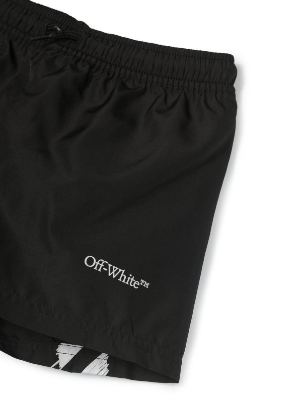 iKRIX OFF-WHITE: Trousers Shorts - Logo-print swim shorts