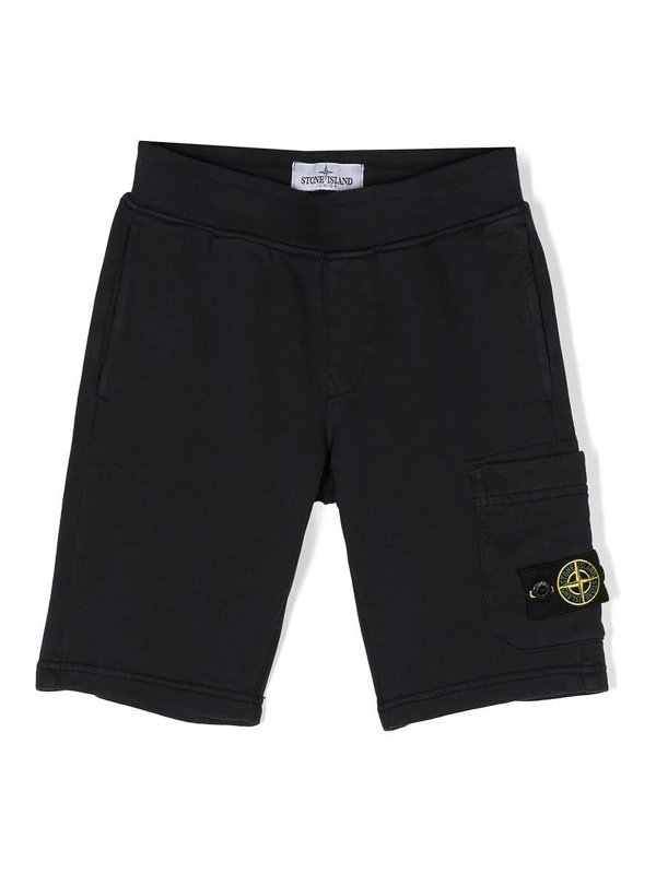 STONE ISLAND: Trousers Shorts - Logo-patch cargo shorts
