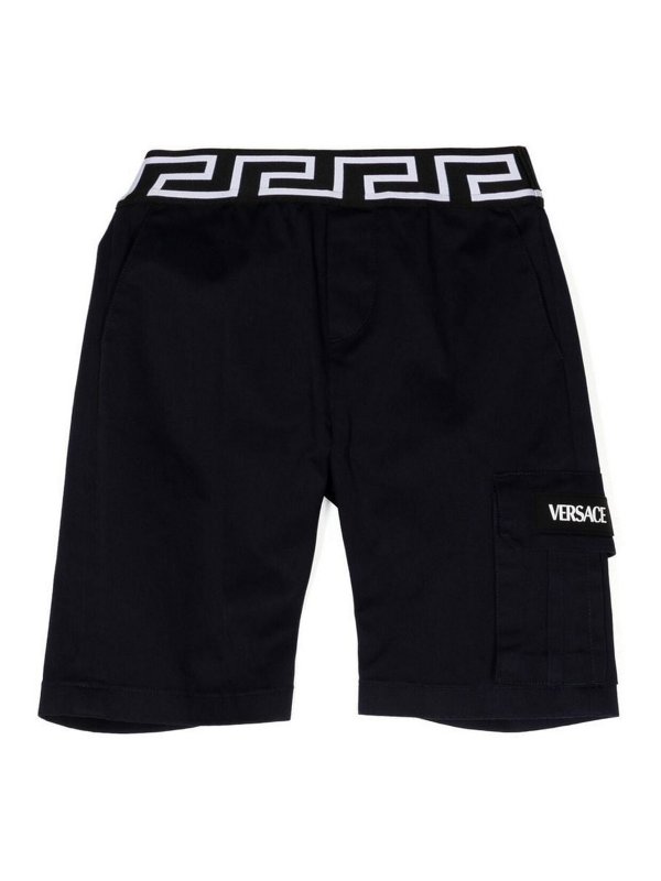 VERSACE: Trousers Shorts - Greca-waistband cargo shorts