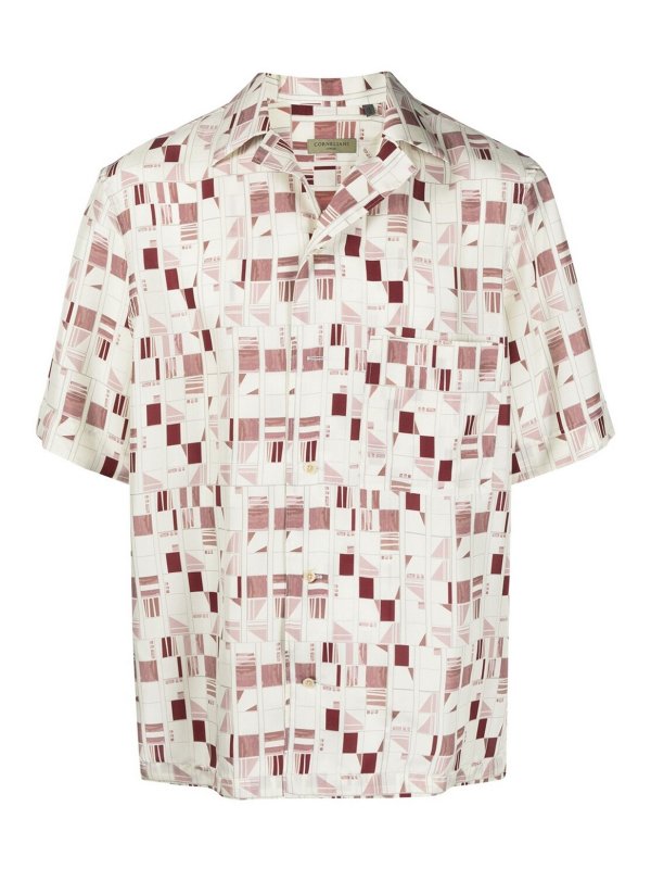 CORNELIANI: shirts - Geometric-pattern shirt