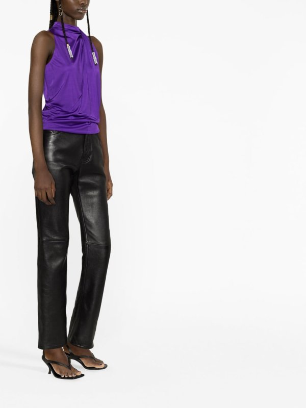Halterneck draped top shop online: VERSACE