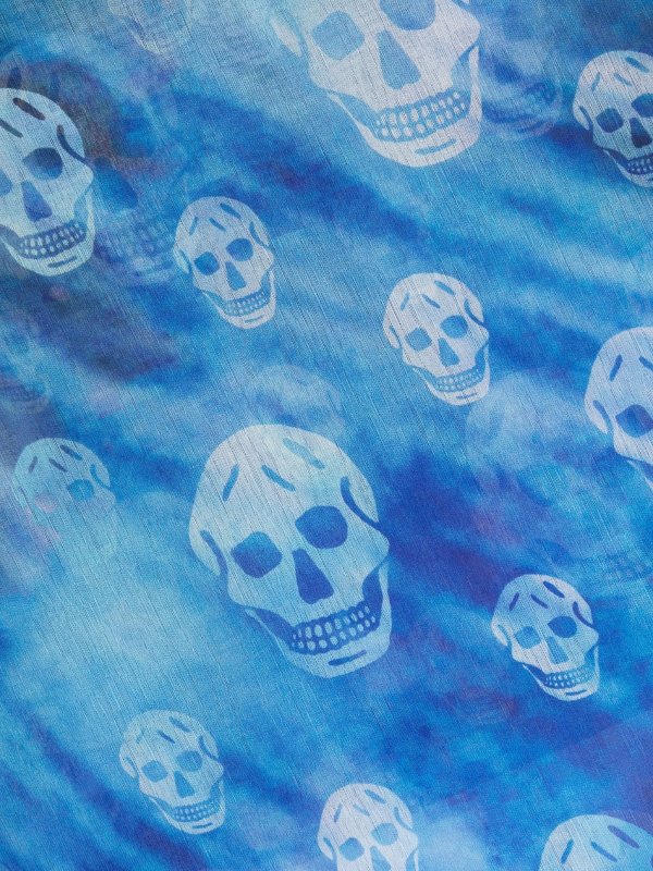 ALEXANDER MCQUEEN: scarves online - Gala iris skull-print scarf