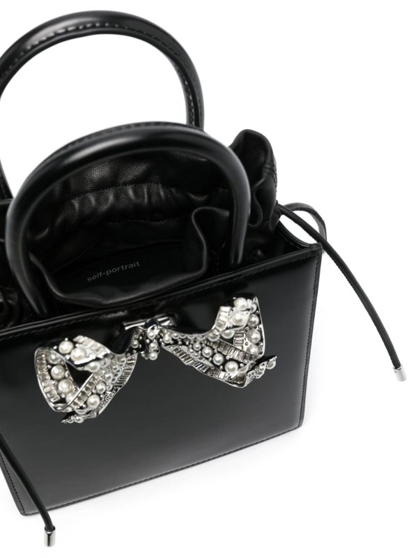 Self Portrait: totes bags online - Mini bow tote bag