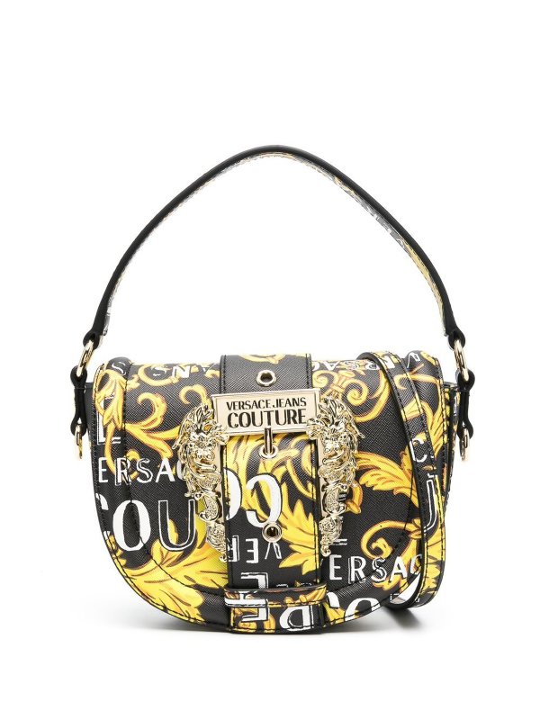 VERSACE JEANS COUTURE 黒 トートバッグショルダーバッグ Versace Jeans Couture スカーフディテール ショルダーバッグ